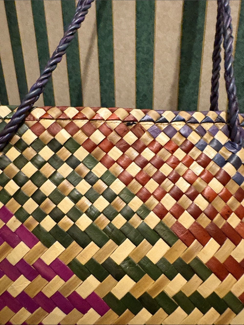 NWOT Woven Multicolor Straw Tote Bag - Unbranded - Picture 4 of 9
